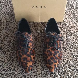 Zara Leopard Oxfords